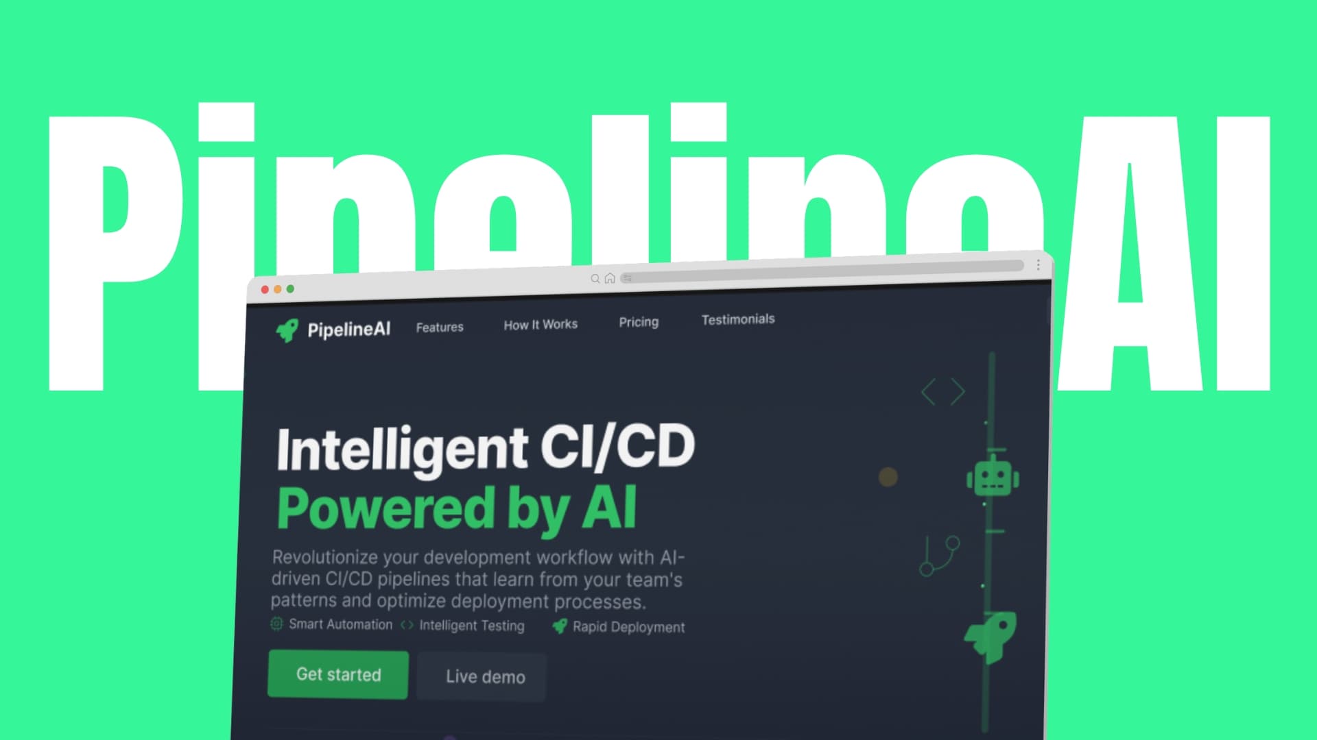 PipelineAI : Modern AI SaaS Landing Page (Next.js + Tailwind CSS)